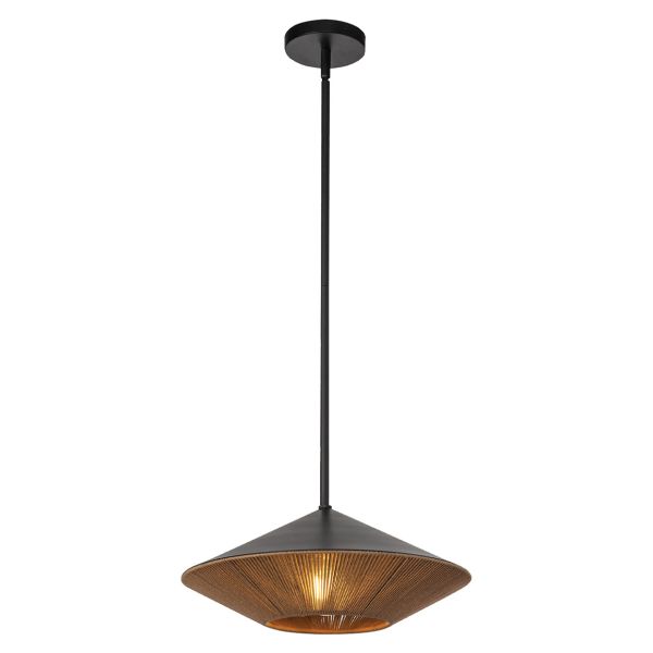 Lampa wisząca Alora Mood ALM-DAPHNE-P-L-MB Daphne 1 lt Small Matte Black/Natural