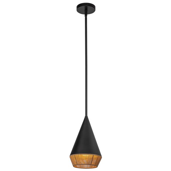 Lampa wisząca Alora Mood ALM-DAPHNE-P-S-MB Daphne 5 lt Matte Black/Natural