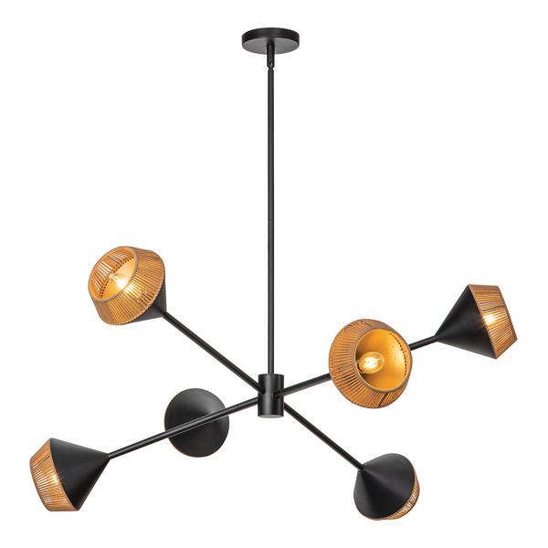 Żyrandol Alora Mood ALM-DAPHNE6-MB Daphne 1 lt Large Matte Black/Natural