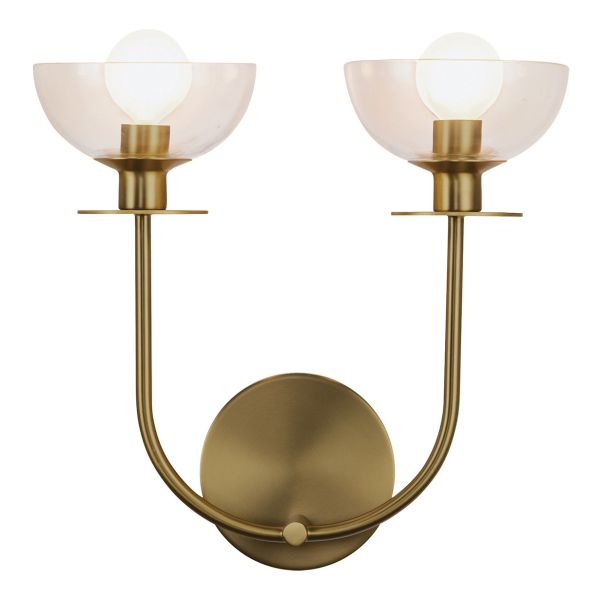 Kinkiet Alora Mood ALM-SYLVIA-2WB-BG-CL Sylvia 2 lt Brushed Gold