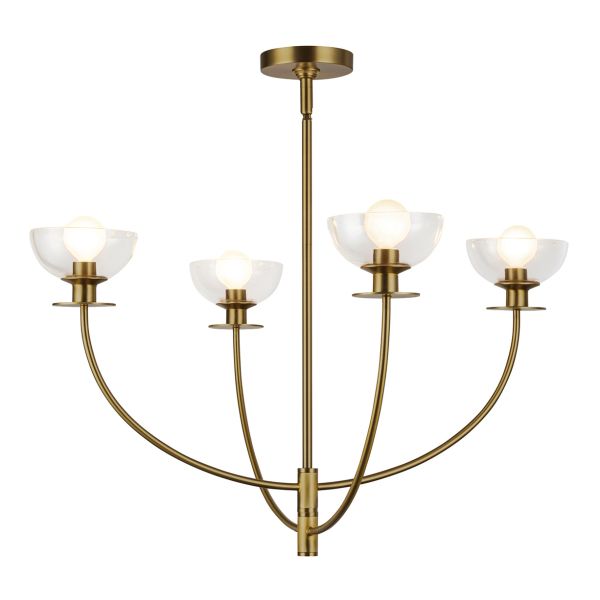 Żyrandol Alora Mood ALM-SYLVIA4-BG-CL Sylvia 1 lt Semi Flush Brushed Gold