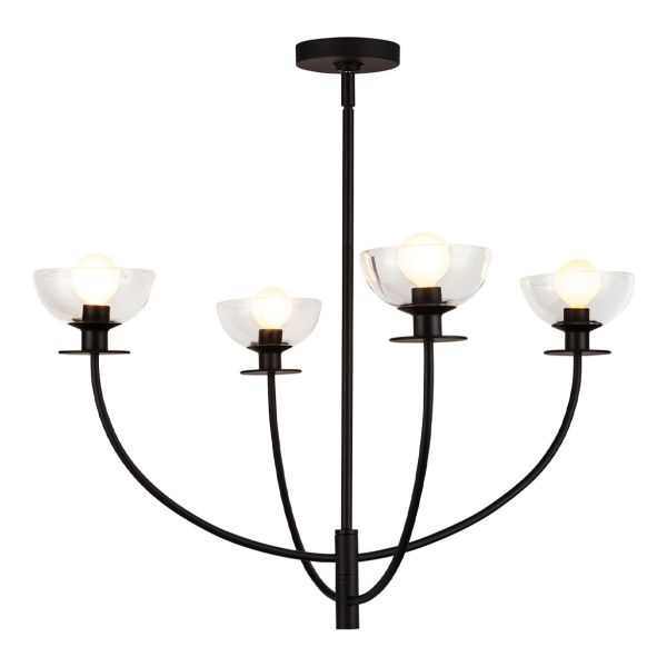 Żyrandol Alora Mood ALM-SYLVIA4-BK-CL Sylvia 1 lt Semi Flush Matte Black