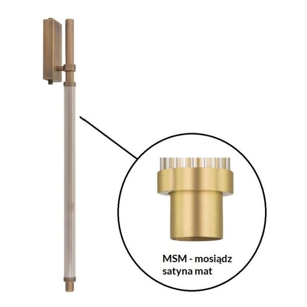 Kinkiet Antigo 4059- MSM Astako K-70cm- mosiądz satyna mat - 3K