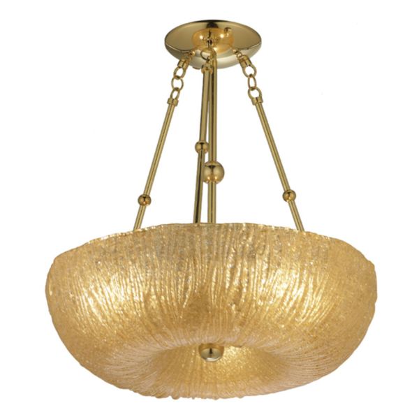 Żyrandol Antigo 8174 Button Ampla 60 Cm Złoty Klosz Mosiądz Polerowany