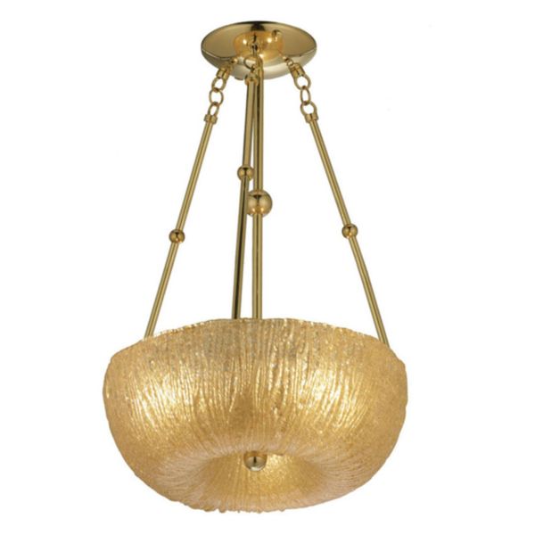 Żyrandol Antigo 8176 Button Ampla 45 Cm Złoty Klosz Mosiądz Polerowany