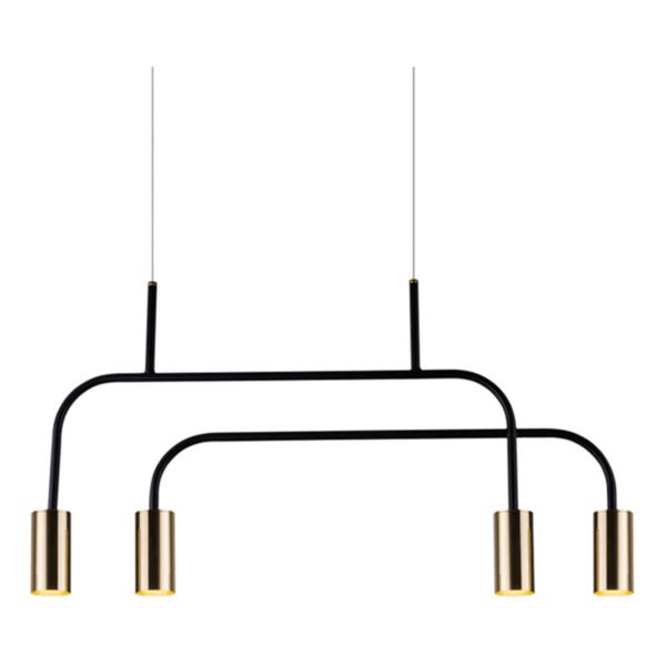 Lampa wisząca Antigo 8839 Vai 4 Czarny Mosiądz Polerowany