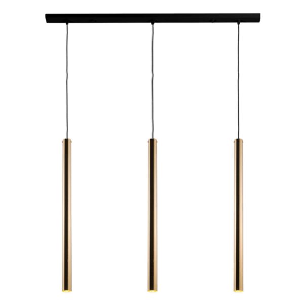 Lampa wisząca Antigo 8885 Akadi 3 Czarny Mosiądz Polerowany