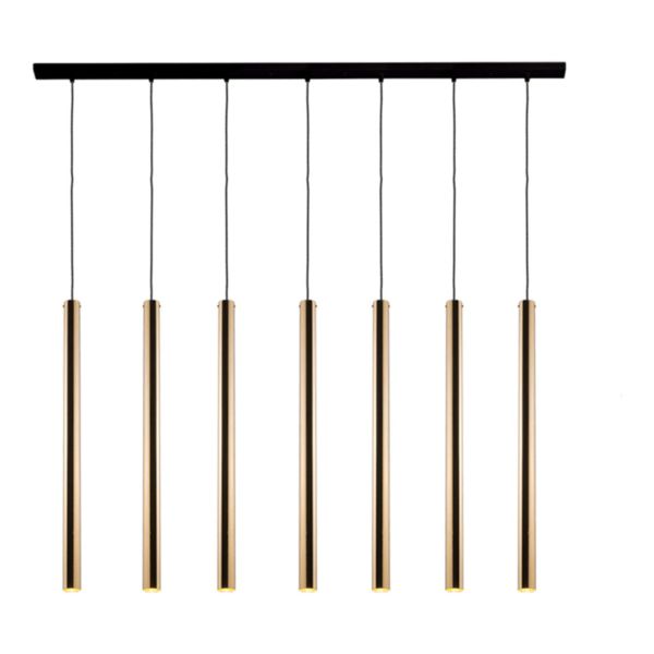 Lampa wisząca Antigo 8889 Akadi 7 Czarny Mosiądz Polerowany