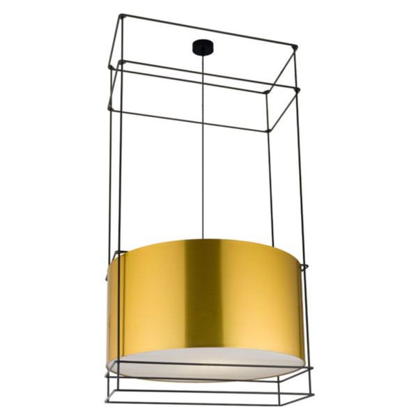 Lampa wisząca Antigo 9542 Paa Czarny Mosiężny Abażur