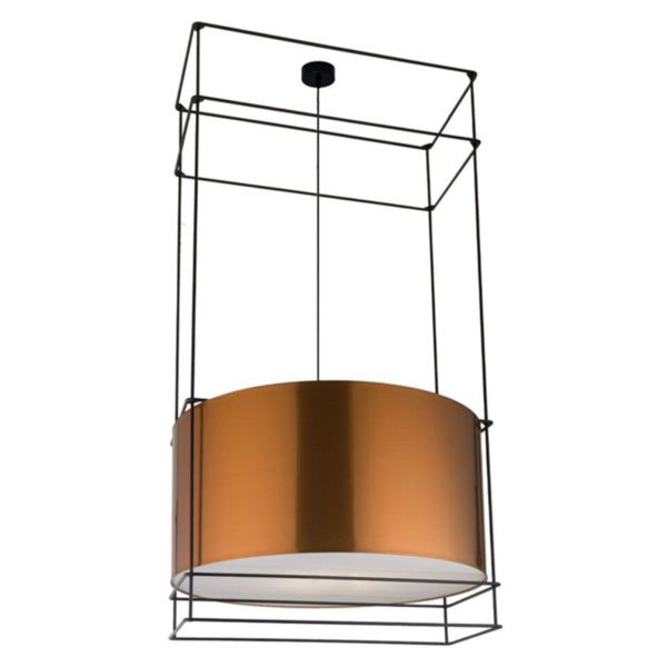 Lampa wisząca Antigo 9543 Paa Czarny Miedziany Abażur