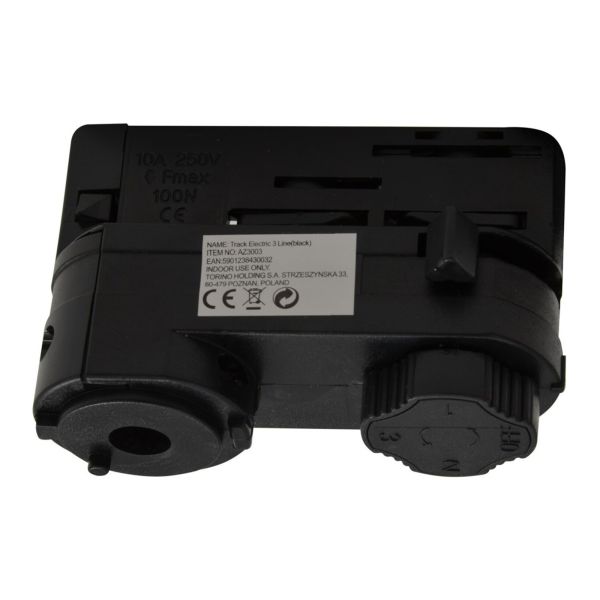 Adapter 3-fazowy do oprawy szynowej Azzardo AZ3003 TRACK 3LINE ELECTRIC ADAPTER BK