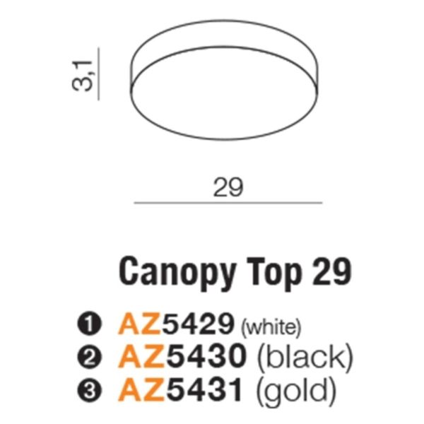 Baza sufitowa Azzardo AZ5430 CANOPY TOP 29cm BK