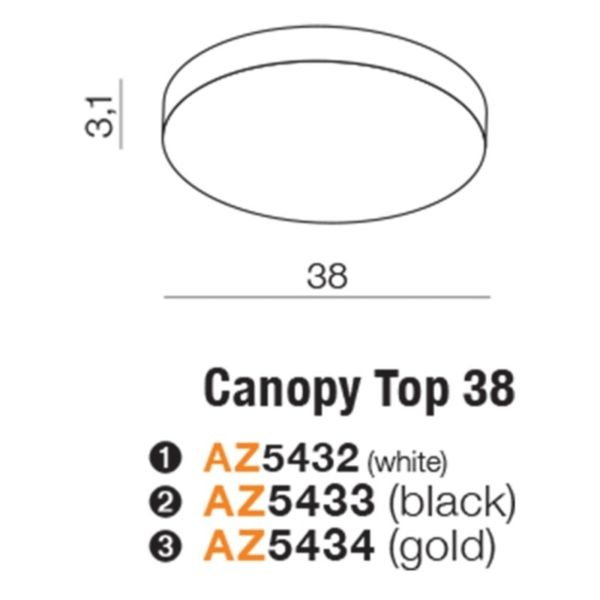 Baza sufitowa Azzardo AZ5433 CANOPY TOP 38cm BK
