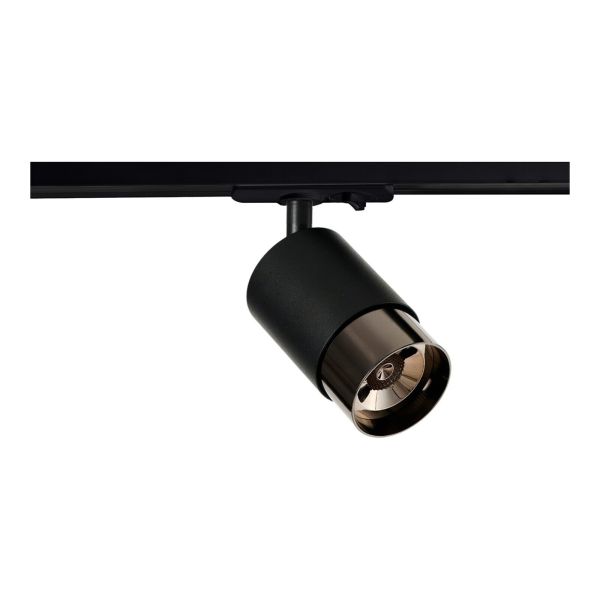 Трековий світильник Azzardo AZ6222 + AZ6227 Alia Track 1Line Base + Ring Black/Black Chrome