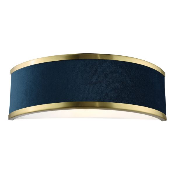 Бра Dar Lighting ALV0723 Alvaro Wall Light Brushed Brass With Blue Shade