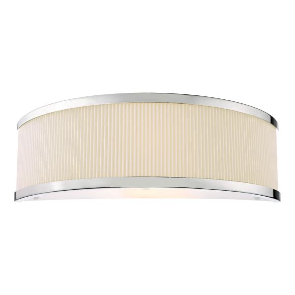 Kinkiet Dar Lighting ALV0733 Alvaro Wall Light Polished Chrome With Ivory Shade