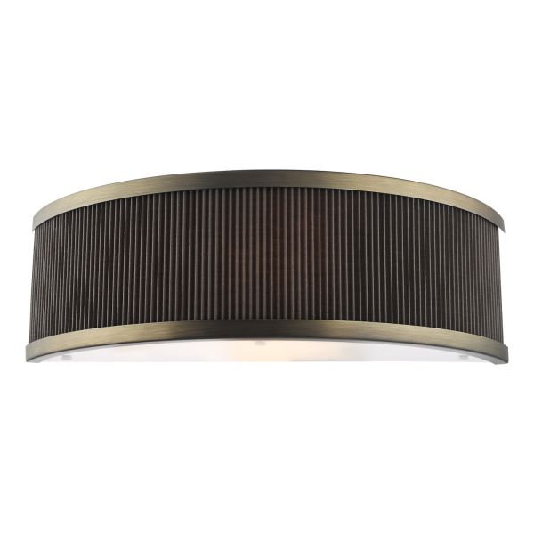 Kinkiet Dar Lighting ALV0739 Alvaro Wall Light Antique Bronze With Brown Shade