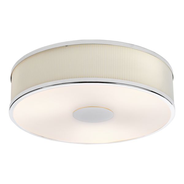 Żyrandol Dar Lighting ALV5233 Alvaro 3 Light Flush Polished Chrome With Ivory shade