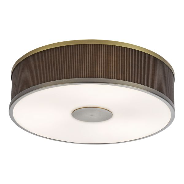 Żyrandol Dar Lighting ALV5239 Alvaro 3 Light Flush Antique Bronze With Brown Shade