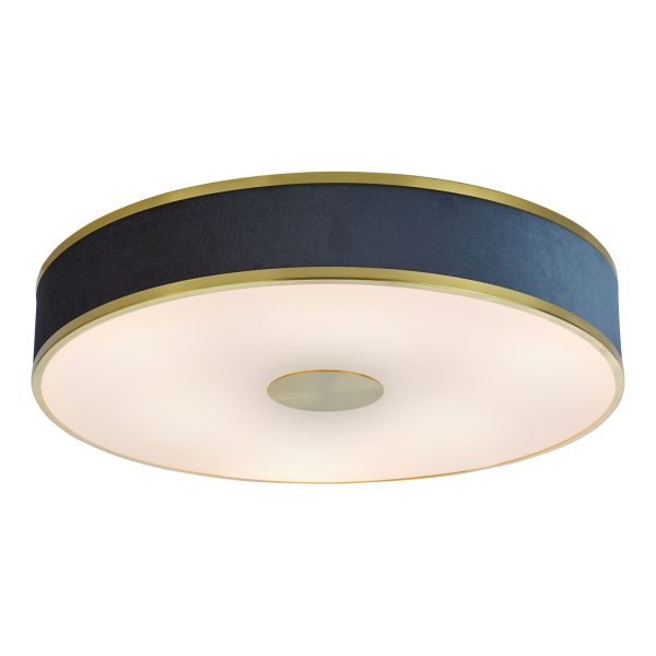 Żyrandol Dar Lighting ALV6423 Alvaro 6 Light Flush Brushed Brass With Blue shade