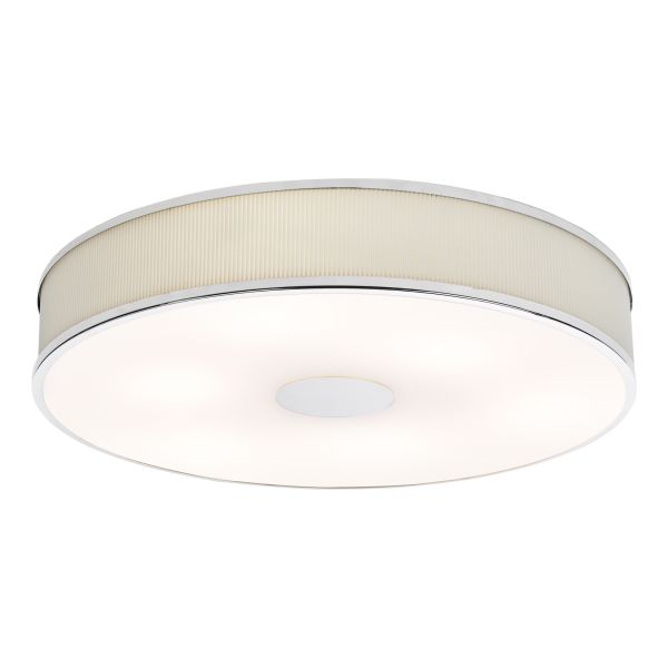 Żyrandol Dar Lighting ALV6433 Alvaro 6 Light Flush Polished Chrome With Ivory shade