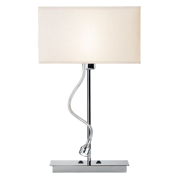 Настільна лампа Dar Lighting AMA4050-S1021 Amalfi Table Lamp Polished Chrome With Shade LED