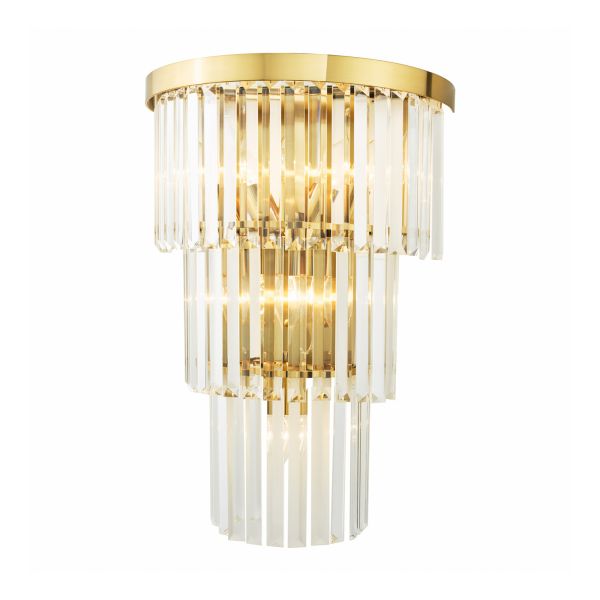 Kinkiet Dar Lighting ANG3035 Angel 6 Light Wall Light Crystal and Antique Gold