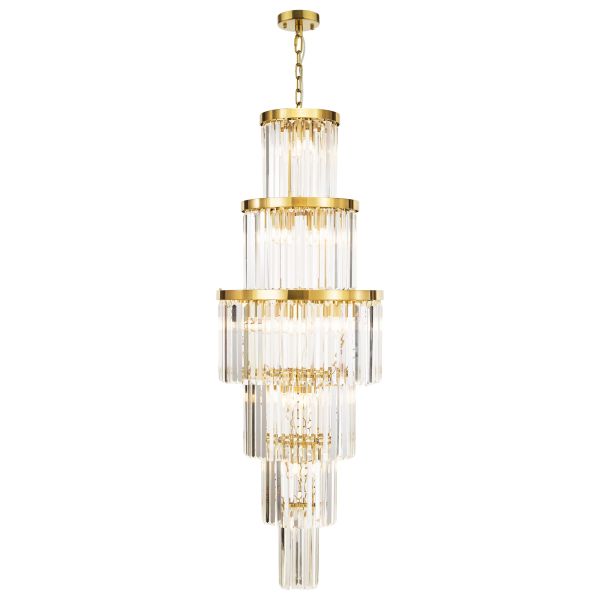 Żyrandol Dar Lighting ANG3335 Angel 28 Light Chandelier Crystal and Antique Gold