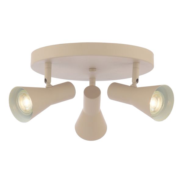 Спот Dar Lighting ARN7629 Arnel 3 Light Plate Spotlight Satin Taupe