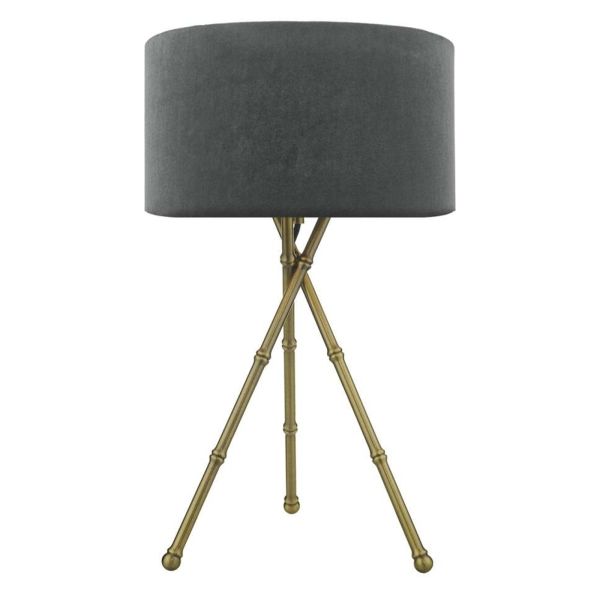 Lampa stołowa Dar Lighting BAM4275 + AKA6539 Akavia Bamboo Tripod Table Lamp Antique Brass