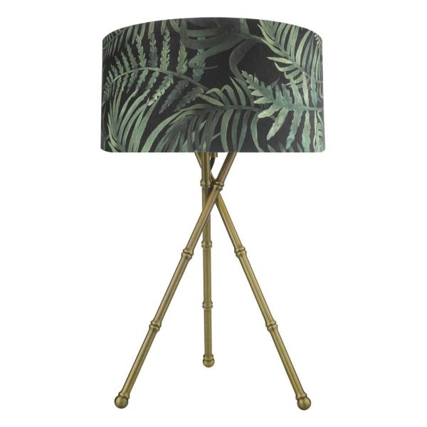 Lampa stołowa Dar Lighting BAM4275 + BAM6555 Bamboo Tripod Table Lamp Antique Brass