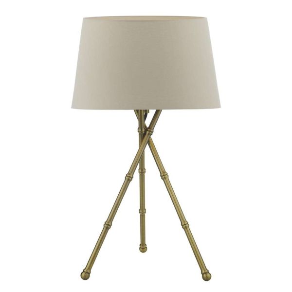 Настільна лампа Dar Lighting BAM4275 + CEZ1429 Cezanne Bamboo Tripod Table Lamp Antique Brass