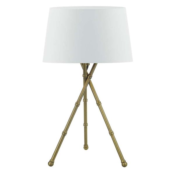 Lampa stołowa Dar Lighting BAM4275 + CEZ142 Cezanne Bamboo Tripod Table Lamp Antique Brass