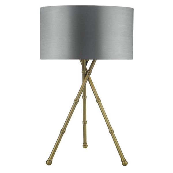 Настільна лампа Dar Lighting BAM4275 + HIL1339 Hilda Bamboo Tripod Table Lamp Antique Brass