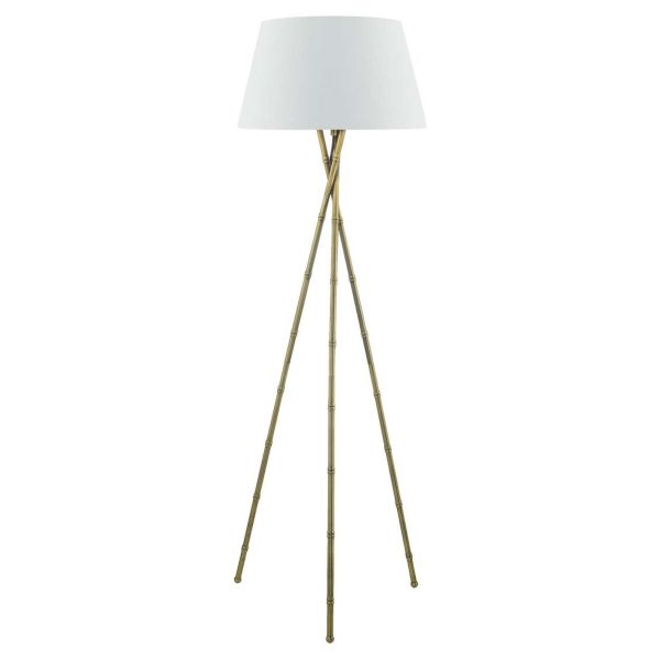 Торшер Dar Lighting BAM4975 + CEZ182 Cezanne Bamboo Tripod Floor Lamp Antique Brass