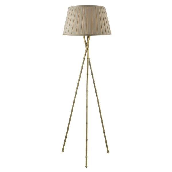 Торшер Dar Lighting BAM4975 + DEG1829 Degas Bamboo Tripod Floor Lamp Antique Brass