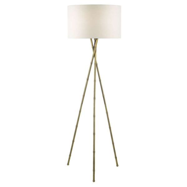 Торшер Dar Lighting BAM4975 + PYR182 Pyramid Bamboo Tripod Floor Lamp Antique Brass