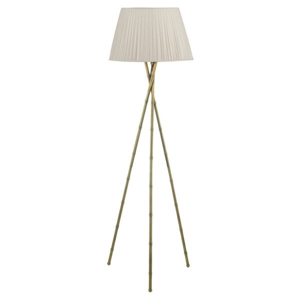 Торшер Dar Lighting BAM4975 + ULY1815 Ulyana Bamboo Tripod Floor Lamp Antique Brass