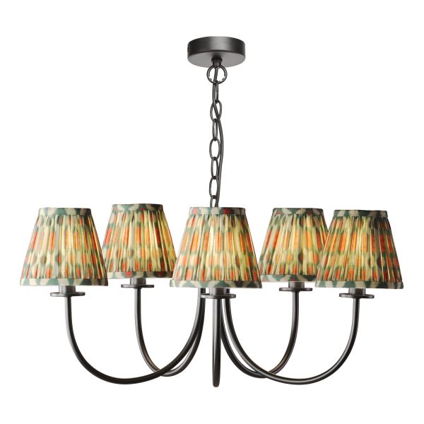 Люстра Dar Lighting BEC0522-IKA2625 Becca 5 Light Pendant Matt Black With Shade