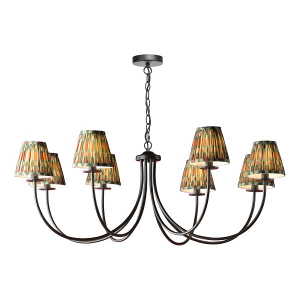 Люстра Dar Lighting BEC0822-IKA2625 Becca 8 Light Pendant Matt Black With Shade
