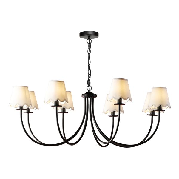 Люстра Dar Lighting BEC0822-NER262 Becca 8 Light Pendant Matt Black With Shade