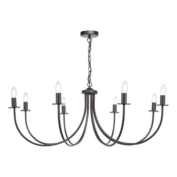 Żyrandol Dar Lighting BEC0822 Becca 8 Light Pendant Matt Black Fitting Only