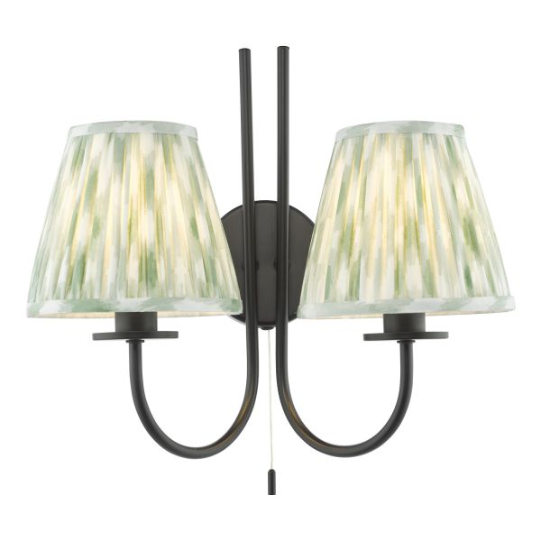 Kinkiet Dar Lighting BEC0922-IKA2624 Becca 2 Light Wall Light Matt Black With Shade