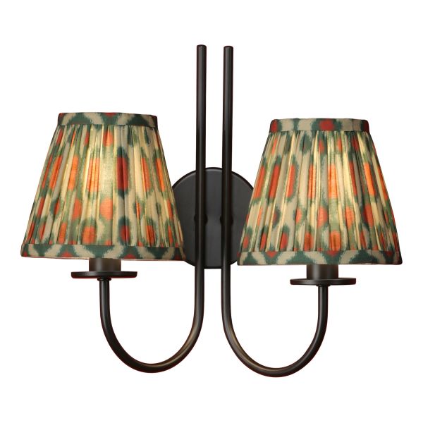 Kinkiet Dar Lighting BEC0922-IKA2625 Becca 2 Light Wall Light Matt Black With Shade