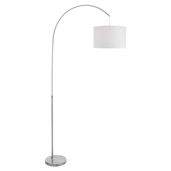 Lampa podłogowa Dar Lighting BOW4946-PYR182 Bow Floor Lamp Satin Nickel With Shade