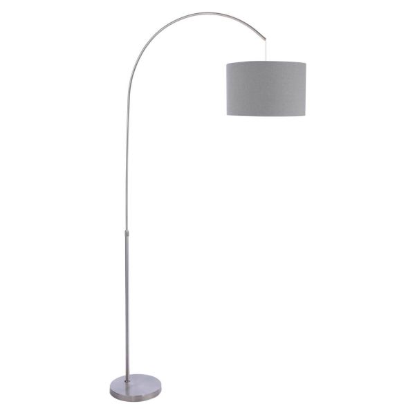 Lampa podłogowa Dar Lighting BOW4946-PYR1839 Bow Floor Lamp Satin Nickel With Shade