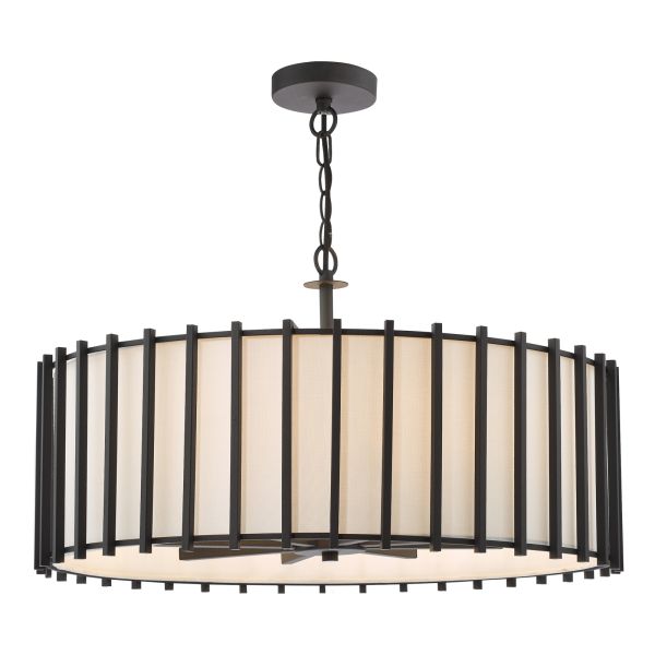 Люстра Dar Lighting CAG0822 Cagliari 8 Light Pendant Matt Black and Ivory