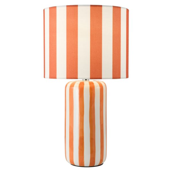 Lampa stołowa Dar Lighting CIC4211 Cicada Table Lamp Orange and Polished Chrome With Shade