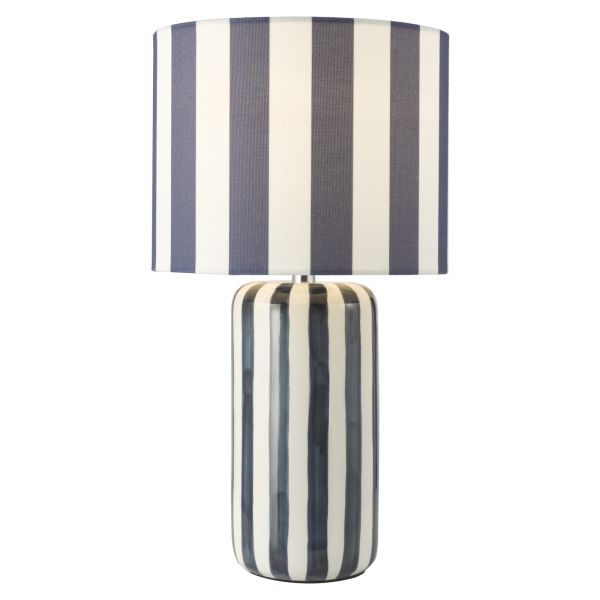 Lampa stołowa Dar Lighting CIC4223 Cicada Table Lamp Blue and Polished Chrome With Shade