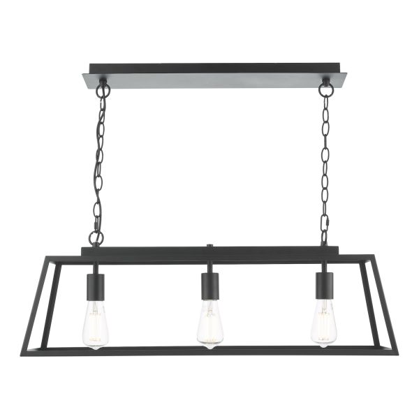 Lampa wisząca Dar Lighting CLA0322 Claudia 3 Light Bar Pendant Matt Black